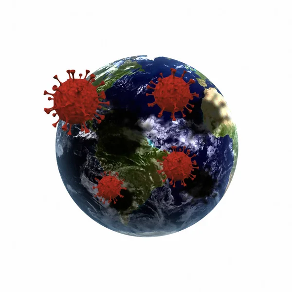 Covid Molecules Planet Earth — Stock Photo, Image