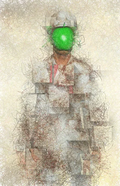Maçã Verde Abstrata Ilustração Colorida — Fotografia de Stock