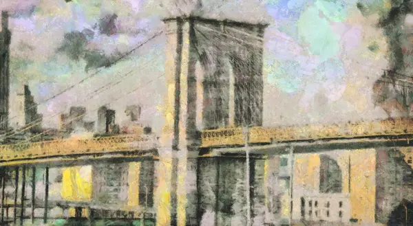Ponte Manhattan Ilustração Arte — Fotografia de Stock