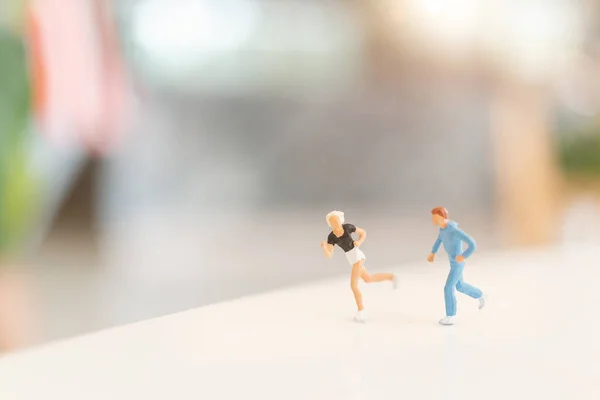 Miniature People Running Healthy Sport Concepts — Stock Photo, Image