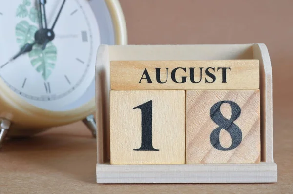 Wooden Calendar Month August Planning Concept — Stock Photo, Image