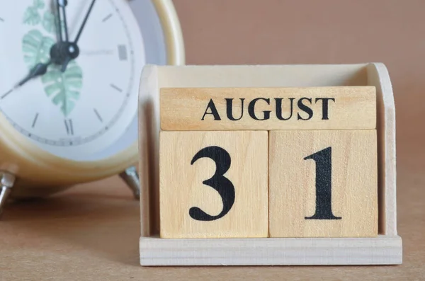Wooden Calendar Month August Planning Concept — Stock Photo, Image
