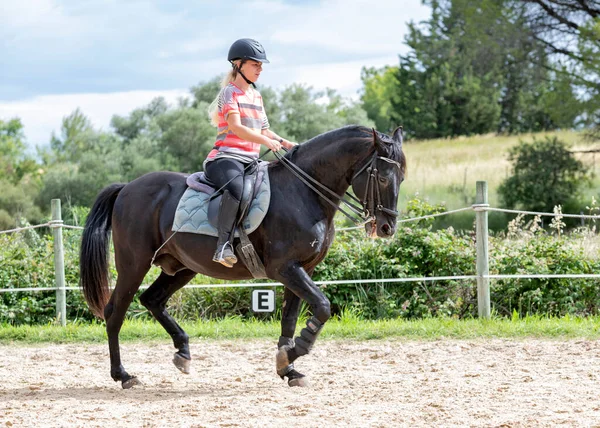 Reiten Mädchen Ein Pferd — Stockfoto