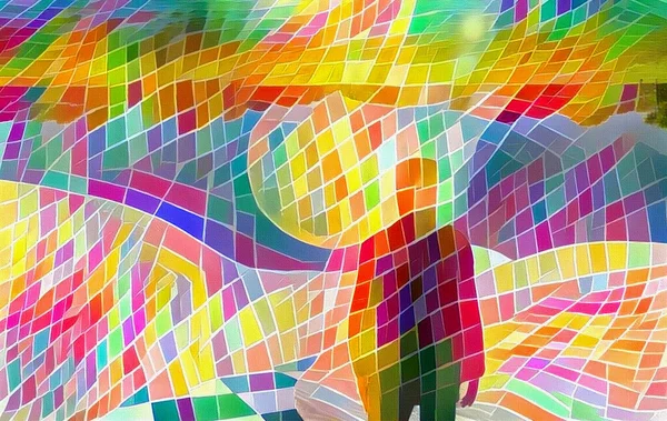 Een Abstracte Creatieve Achtergrond Kleurrijk Mozaïek — Stockfoto