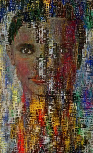 Man Woman Abstract Painting — Stock Photo, Image