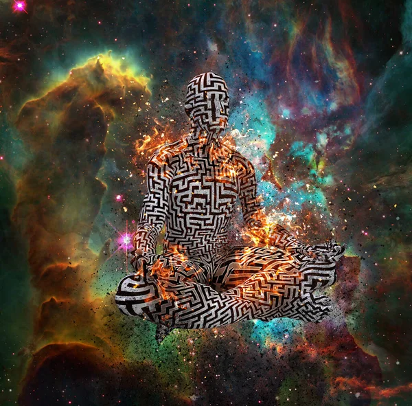 Abstrakte Rendering Kunst Spiritualität Und Menschliche Meditation — Stockfoto