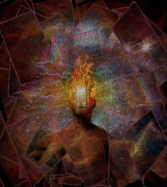 Burning Mind Conceptual Abstract Illustration — Stock Photo, Image