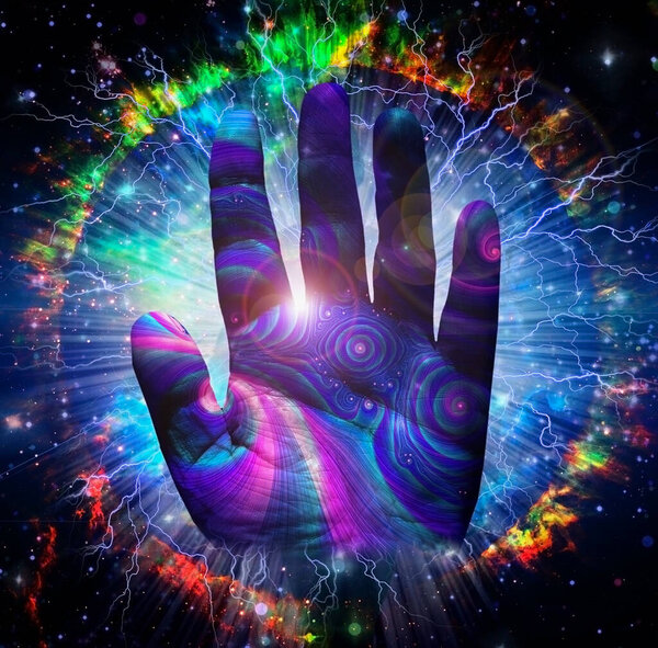 Десница Божья, абстрактная концептуальная иллюстрация