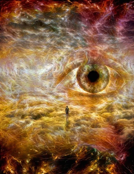 Tanrı Nın Gözü Soyut Kavramsal Çizim — Stok fotoğraf