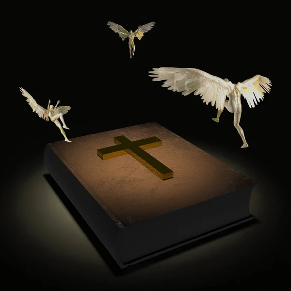 Livro Bíblia Sagrada Símbolo Cristão — Fotografia de Stock