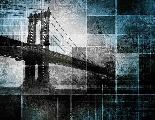 New York City Bridge Abstrakt Konceptuell Illustration — Stockfoto