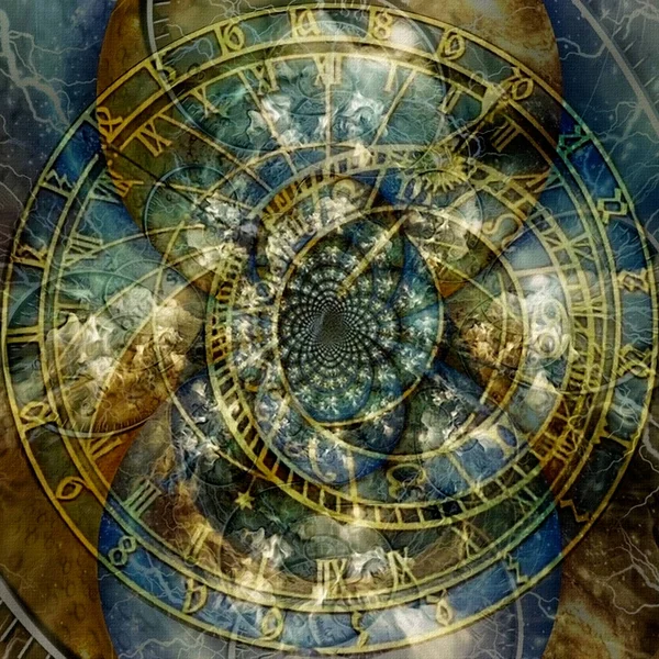 Horloge Astronomique Illustration Abstraite Conceptuelle — Photo