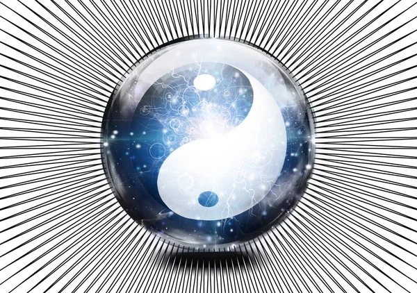Yin Yang symbol, conceptual abstract illustration