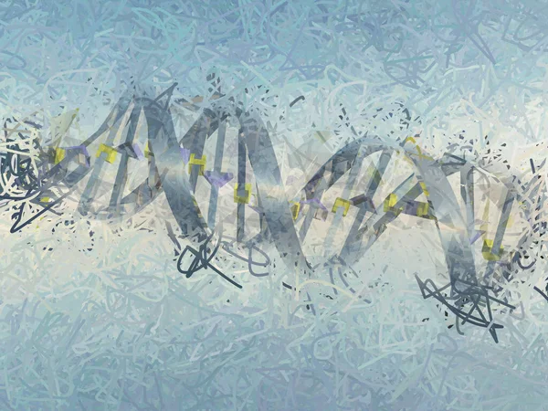 Soyut Dna Parçacıkları Dijital Illüstrasyon Zemin — Stok fotoğraf