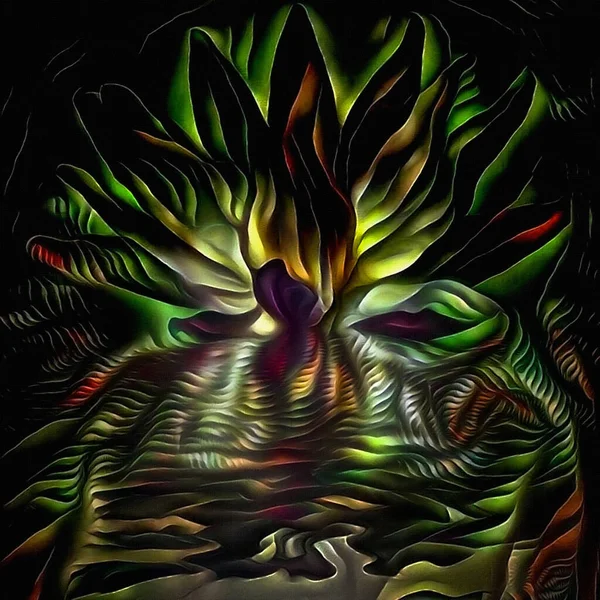 Çiçekli Zambağı Nilüfer Çiçeği Çizimi — Stok fotoğraf