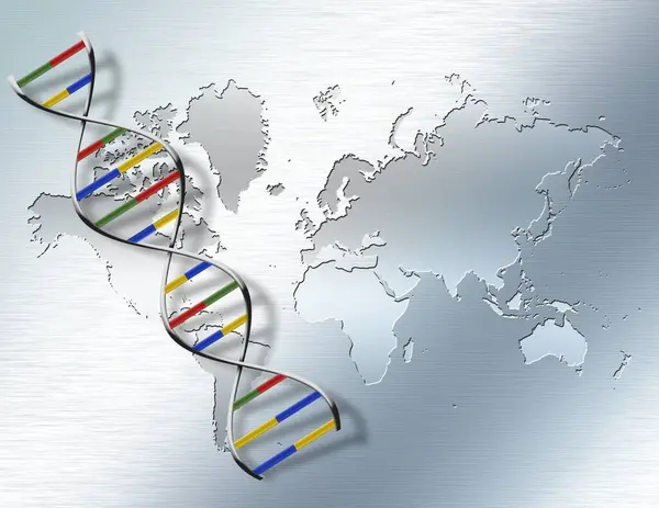Świat Genetyczny Kolorowy Obraz — Zdjęcie stockowe