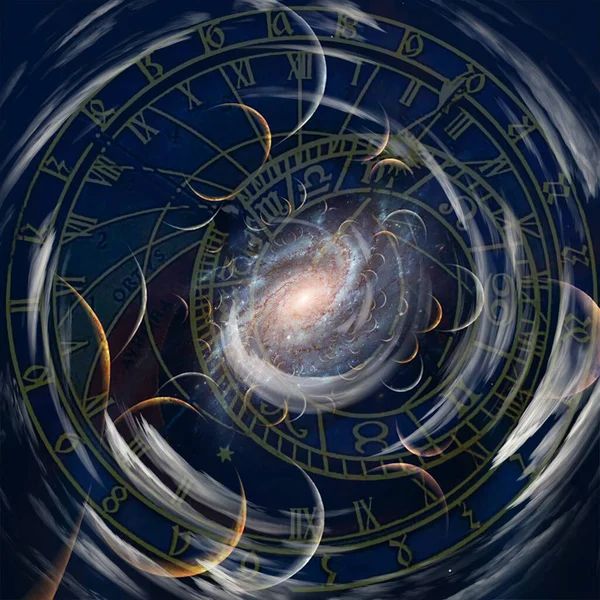 Astronomische Klok Conceptuele Abstracte Illustratie — Stockfoto