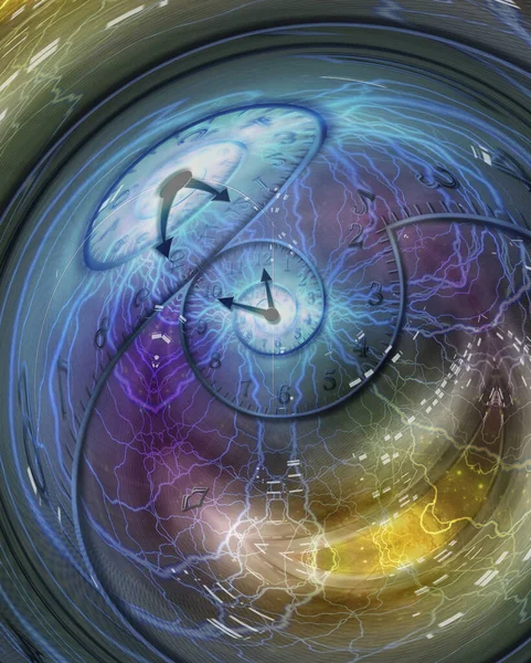 Spiral Time Abstract Futuristic Rendering Artwork — Stock Photo, Image