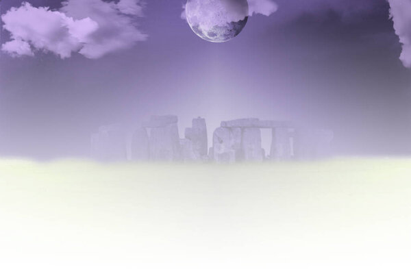 Stonehenge and cloudy sky