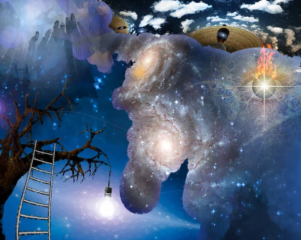 宇宙についての考え 概念的な創造的なイラスト — ストック写真