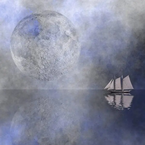 Moon Sail Illustration — Stockfoto
