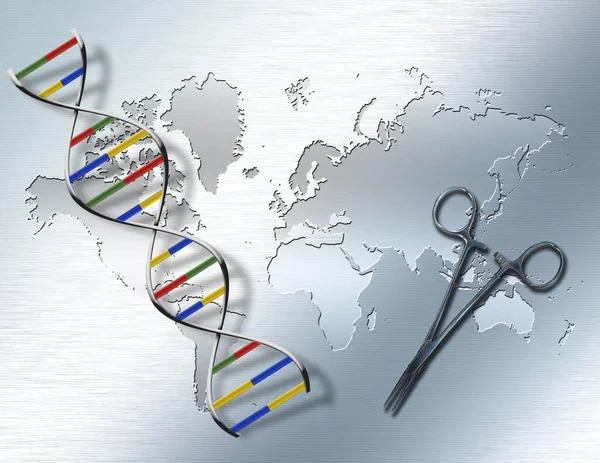Światowa Genetyczna Konceptualna Abstrakcyjna Ilustracja — Zdjęcie stockowe