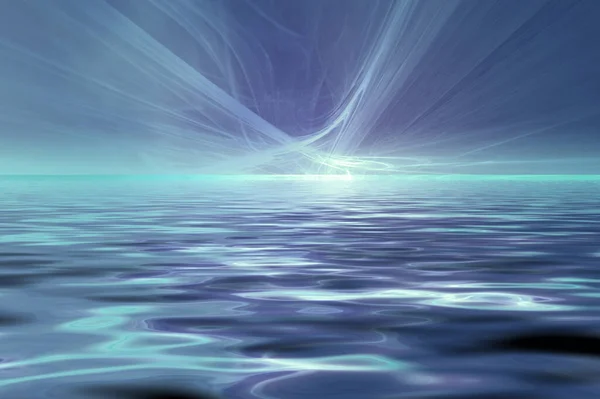 抽象的な創造的背景 深い青の地平線 — ストック写真