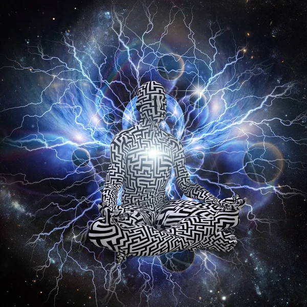 Абстрактне Рендерингове Мистецтво Духовність Людська Медитація — стокове фото