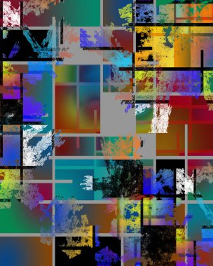 Mondrian ilham verici, kavramsal soyut çizim