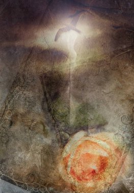 Harcanmış aşk, kavramsal soyut çizim