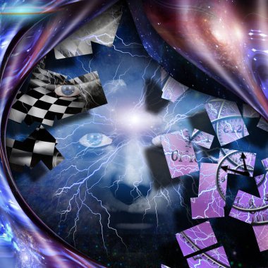 Zaman ve uzay, kavramsal soyut illüstrasyon