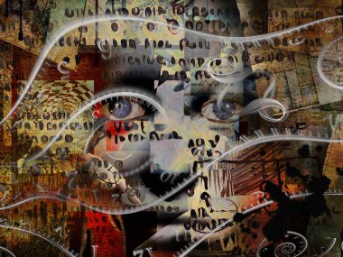 Mistik yüz, soyut kavramsal çizim