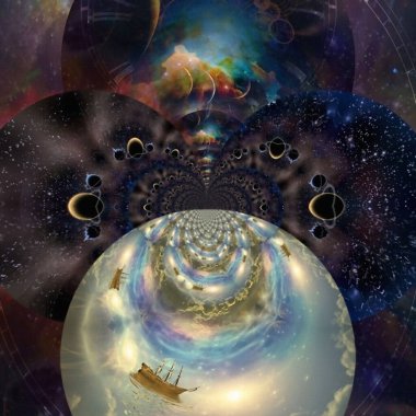 Canlı evren, kavramsal soyut illüstrasyon