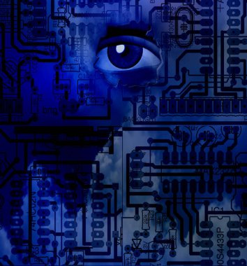 Devre kartı, renkli illüstrasyon 