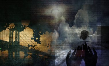 Kentsel grunge kavramsal görüntüsü