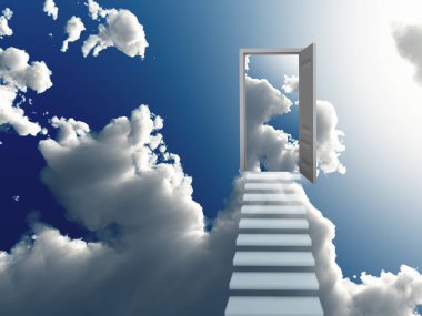 Gökyüzü kapısı, kavramsal soyut çizim