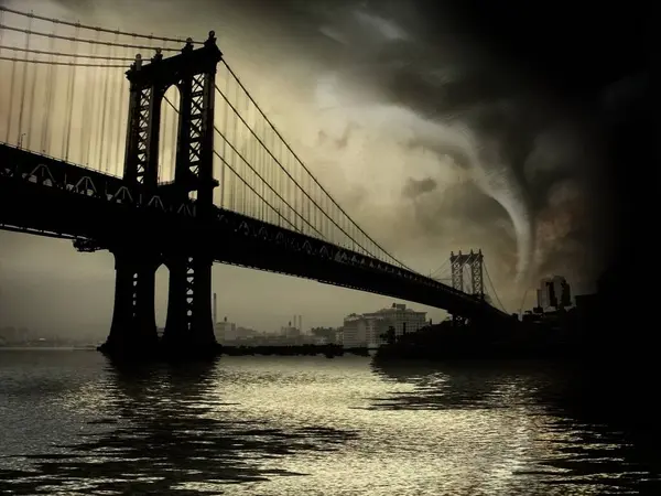 Tornado Brooklyn Bridge — Stock Photo, Image