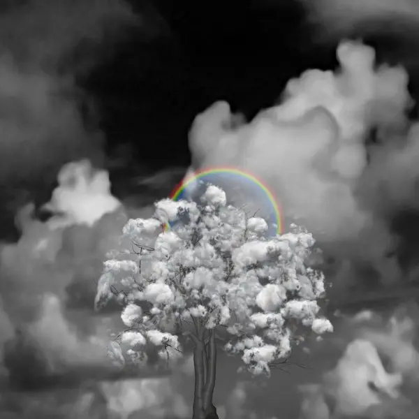 Bulut Ağacı Kavramsal Soyut Çizim — Stok fotoğraf