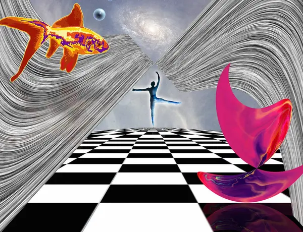 Pink Matter Chessboard Conceptual Creative Illustration — Stock Photo, Image