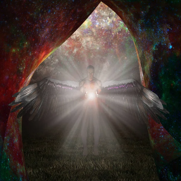 Angel Being Kavramsal Soyut Çizim — Stok fotoğraf