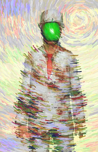 Green Apple Colorful Illustration — Stock Photo, Image