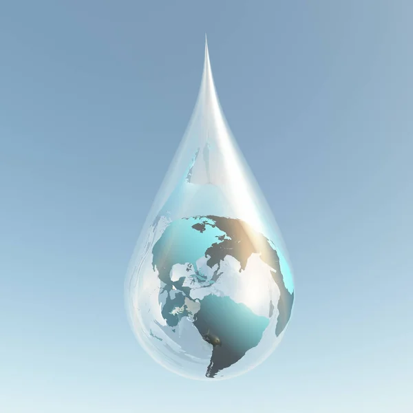 Earth Drop Conceptual Abstract Illustration — Stock Photo, Image