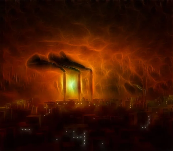 Toxic Sky Abstract Conceptual Illustration — Stock Photo, Image