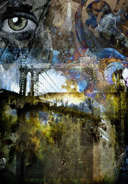 Manhattan Dark Abstractions Conceptual Creative Illustration — Stock Photo, Image