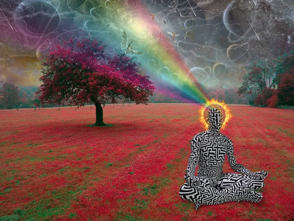 Meditation Abstrakte Konzeptuelle Illustration — Stockfoto