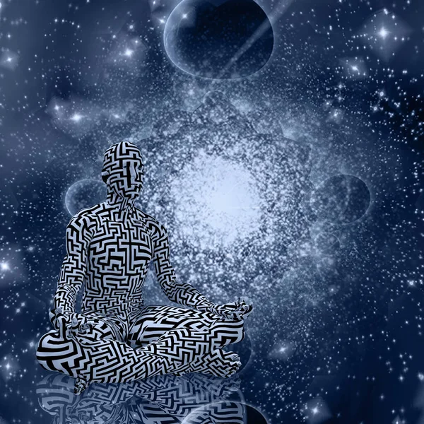 Абстрактна Художня Ілюстрація Людської Медитації — стокове фото