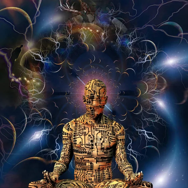 Абстрактне Рендерингове Мистецтво Духовність Людська Медитація — стокове фото
