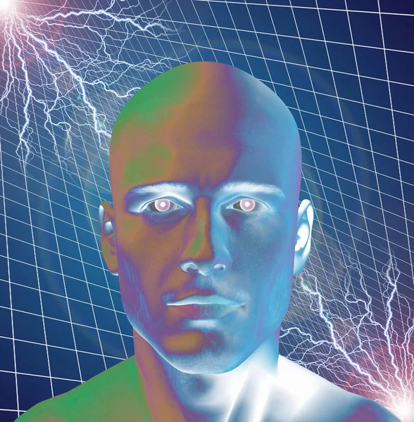 Människa Och Elektriska Laddningar Begreppsmässig Abstrakt Illustration — Stockfoto
