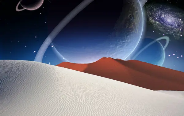 Surreal Alien Desert Conceptual Abstract Illustration — Stock Photo, Image
