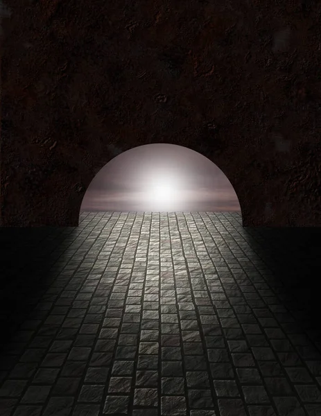 Ljus Slutet Tunneln — Stockfoto